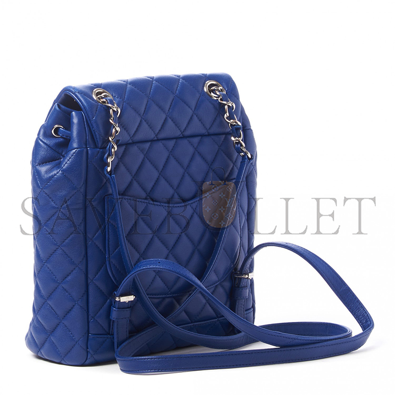CHANEL LAMBSKIN QUILTED SMALL URBAN SPIRIT BACKPACK BLUE (29*13*11cm)